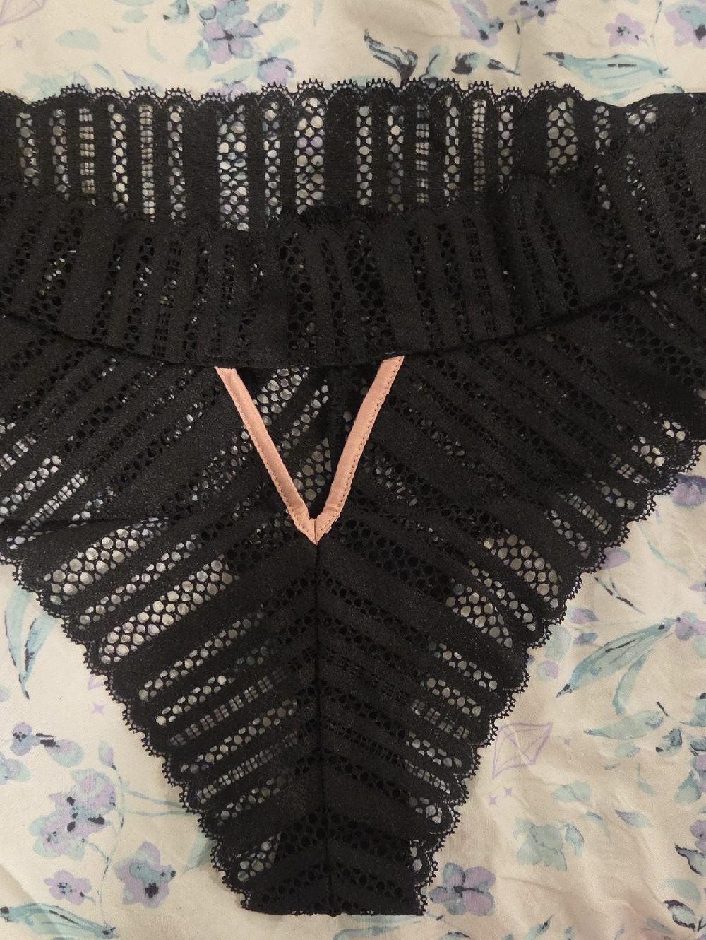 Black Lace V-Front Panty Victorias Secret